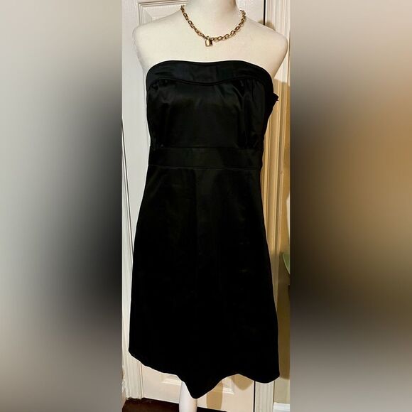 H&M Bandeau Mini Dress Black Size 14 NWT - Picture 1 of 4